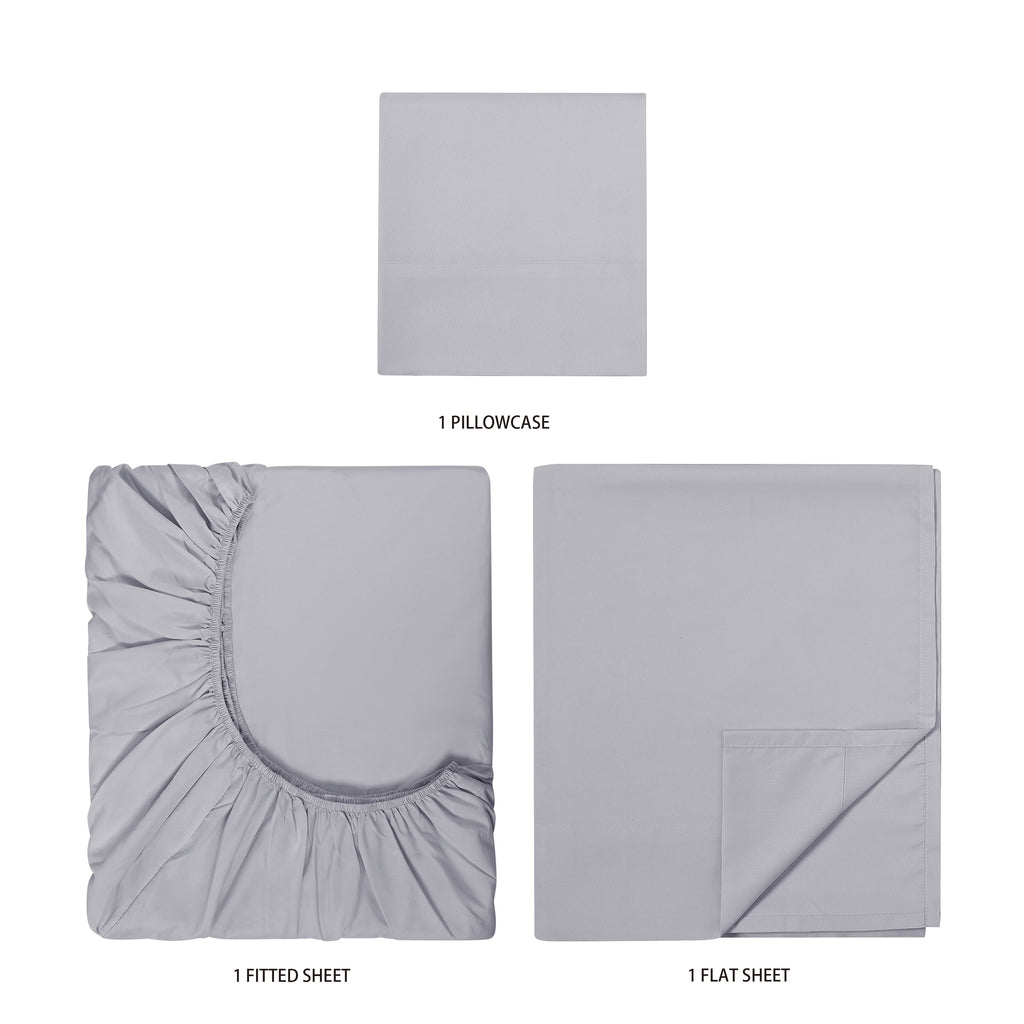Kids Soft Microfiber Sheet Set, Gray, Twin, 3 Pieces - Image 5
