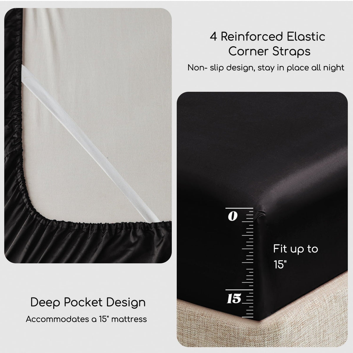 Set Queen 4 Pcs, Silky Elegant Luxurious Queen Size Bed s, with Flat , Deep Pocket Fitted for Mattress and Matching P... - Image 4