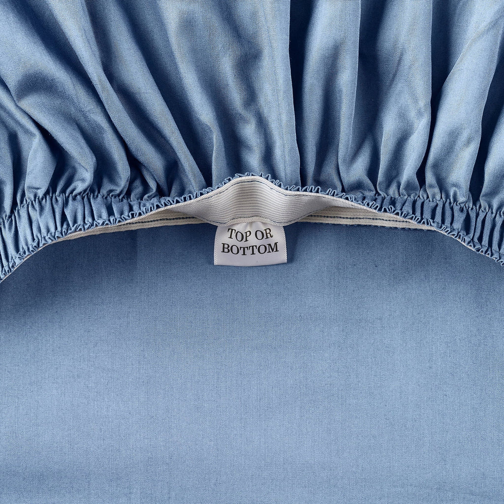 Cool & Crisp 3-Piece 300 Thread Count Blue Water Cotton Percale Sheet Set, Twin - Image 3