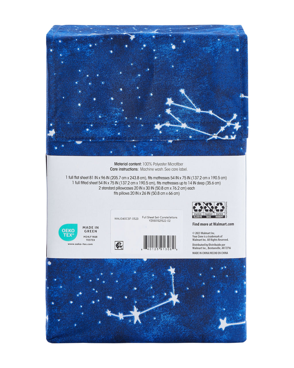 Kids Soft Microfiber Sheet Set, Navy Blue Stars, Full, 4 Pieces, Easy Care - Image 4