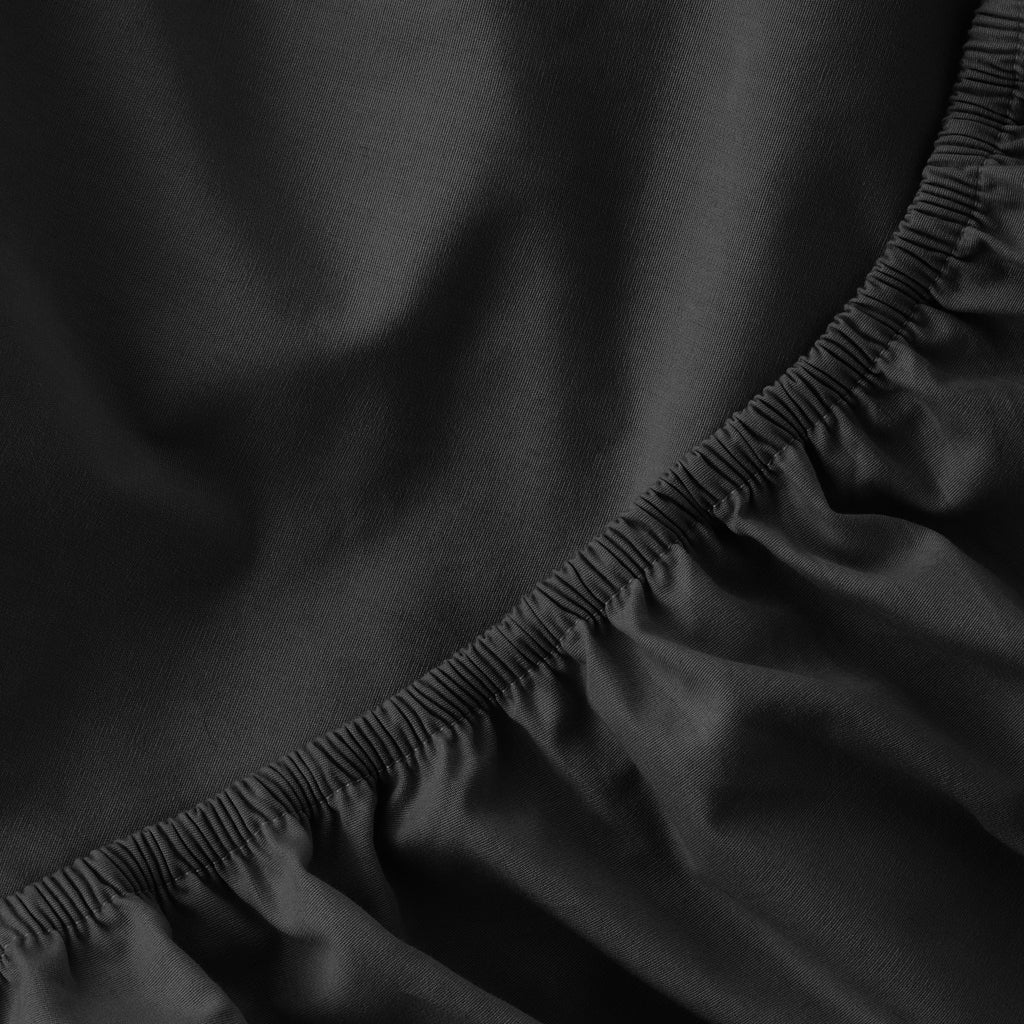 Mainstays Easy Care Solid Rich-Black CVC Cotton Blend Fitted Sheet, Full - Image 4