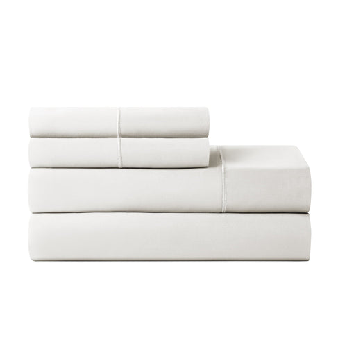 4-Piece 600 Thread Count White Egyptian Cotton Adult Bed Sheet Set, King - Deep Pocket