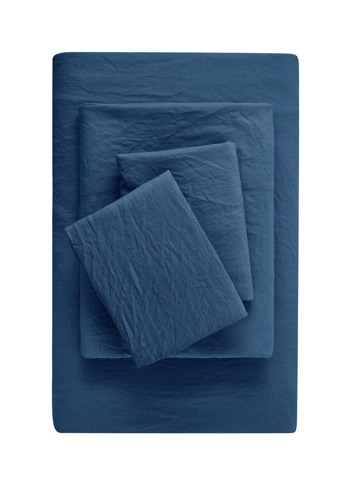Ultra Soft Microfiber Bed Sheet Set, Twin-XL, Indigo, 3 Piece