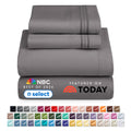 Sheet Sets, 1800 Series Deep Pocket 4 Piece, Luxury Soft Microfiber Bed Sheet Sets, GRAY