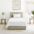 Set- 3 Piece Bed Linens-Fitted & Flat s, Plus A Pillowcase-Wrinkle, Stain & Fade Resistant (Twin, White)