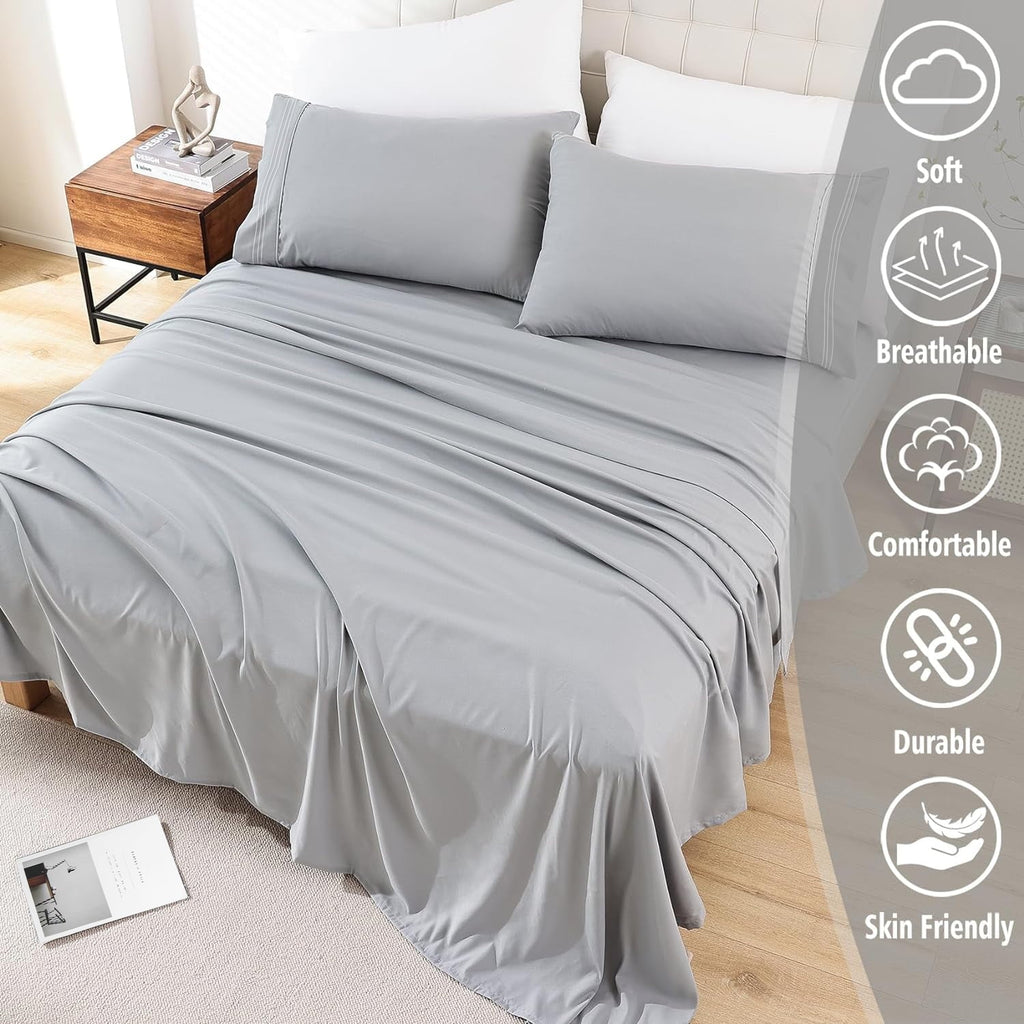 Queen Size Sheet Set - Breathable & Cooling Bed Sheets, Hotel Luxury Bed Sheets for Sleepers, Soft & Wrinkle Free Sheet, Deep Pockets Up to - Image 2
