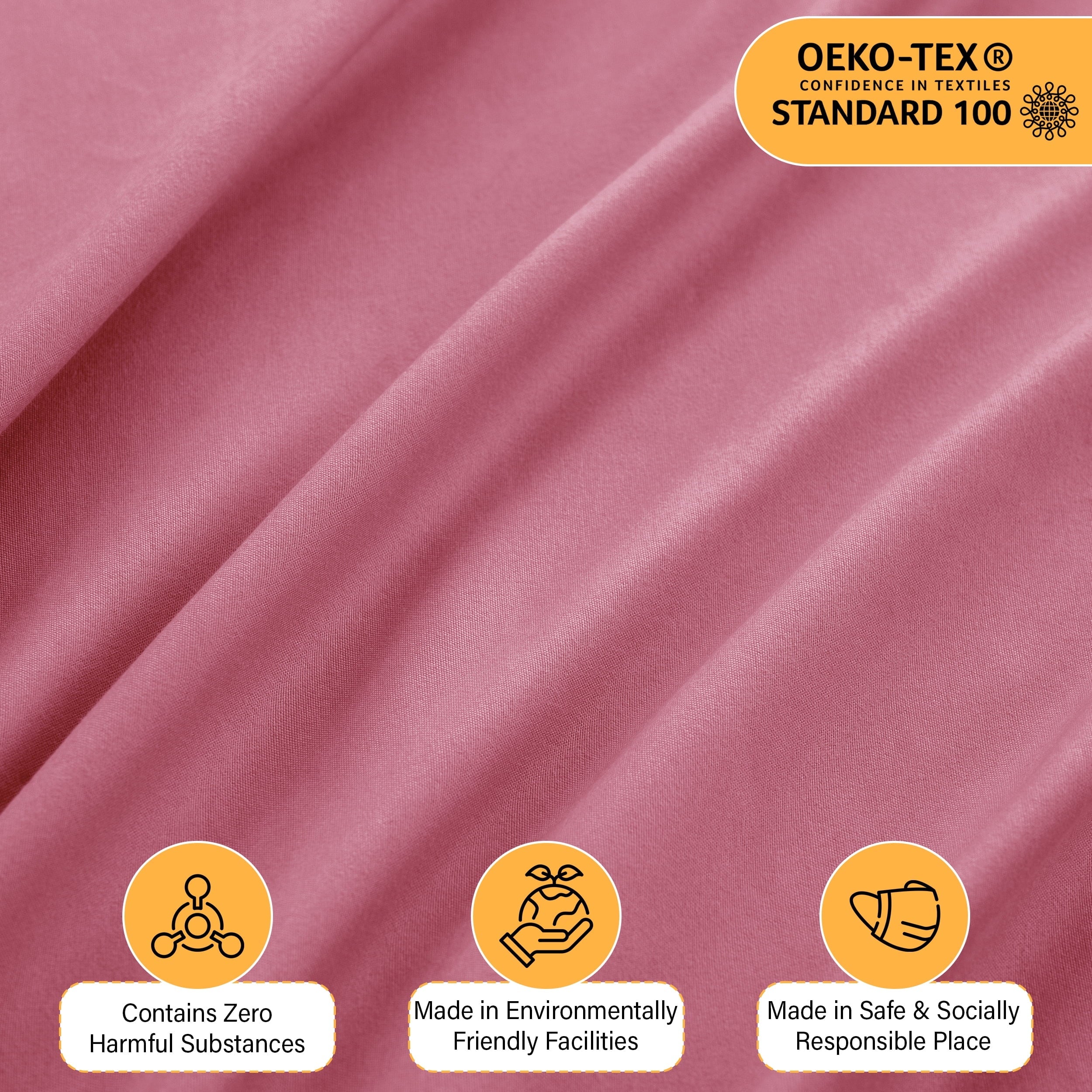 Size Sheet Set, 4-Piece Plain Soft Microfiber – Deep Pocket Bed Sheets, Includes 1 Fitted Sheet, 1 Flat Sheet, 2 Pill... - Image 3
