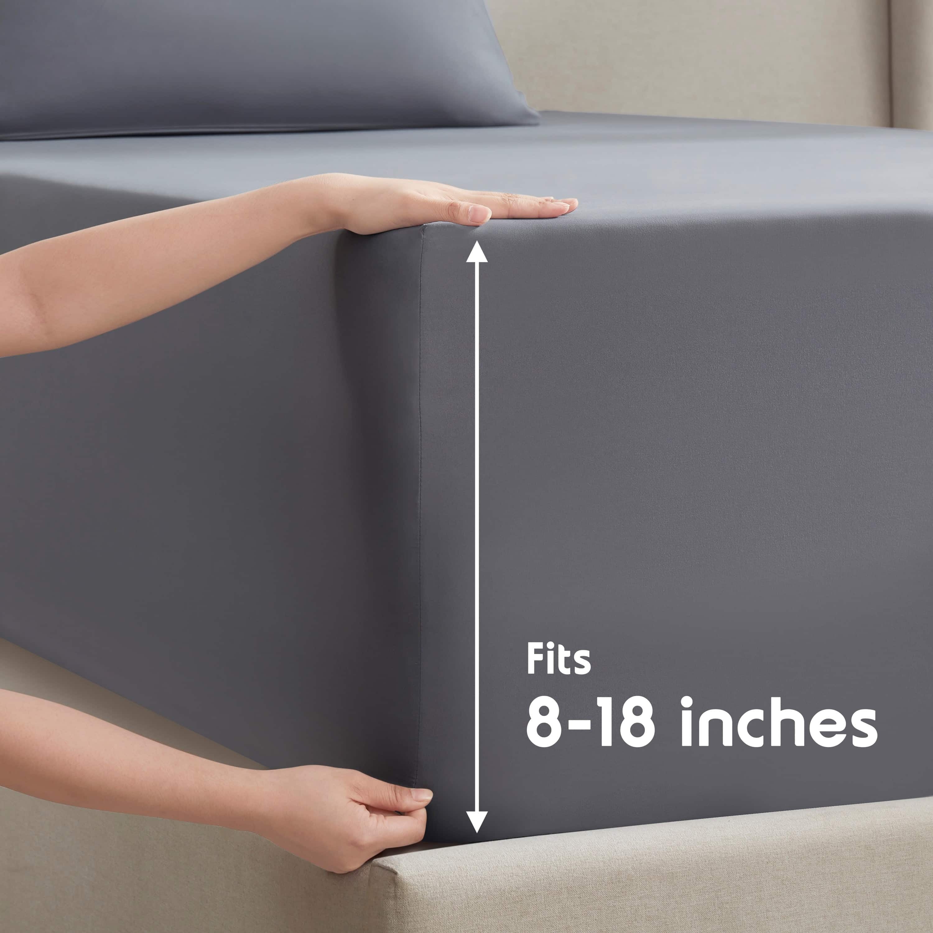Sheet Sets, 1800 Series Deep Pocket 4 Piece, Luxury Soft Microfiber Bed Sheet Sets, GRAY - Image 6